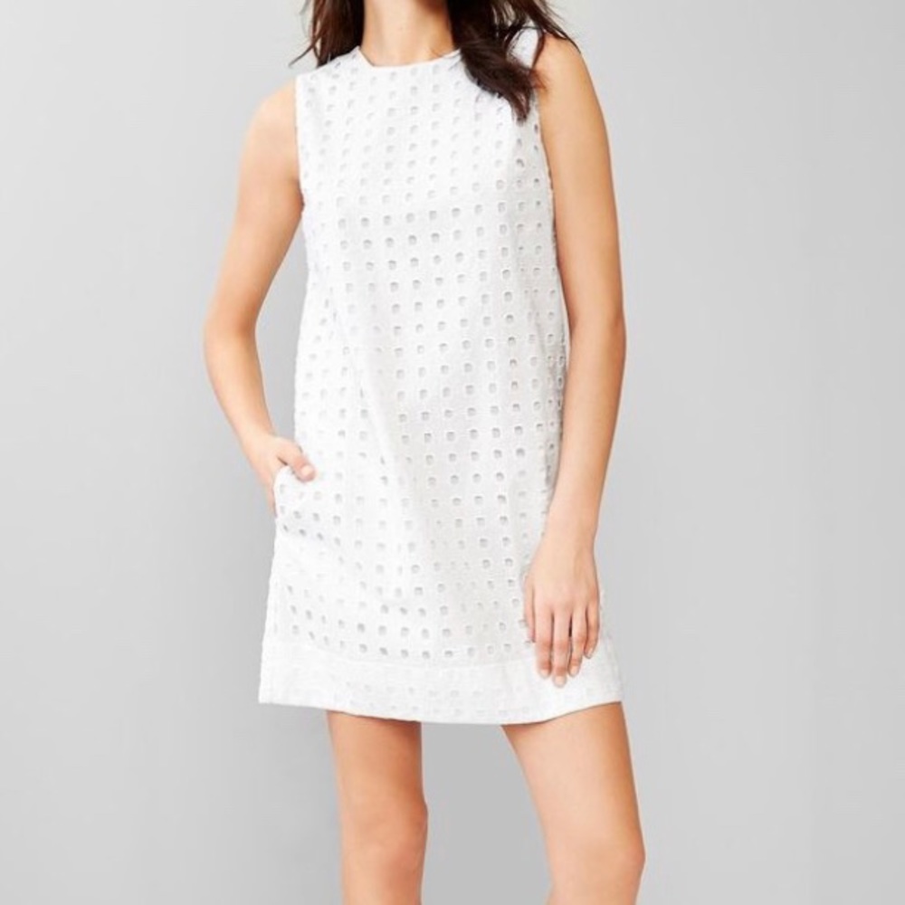 Gap White Eyelet Shift Dress
